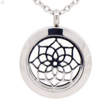 diffuseur d&#39;arome d&#39;acier inoxydable et médaillon de pendentif de disque de pièce, pendentif de diffuseur de médaillon